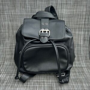 Black Leather Backpack